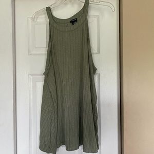 Plus Size Green Knit Halter Top
